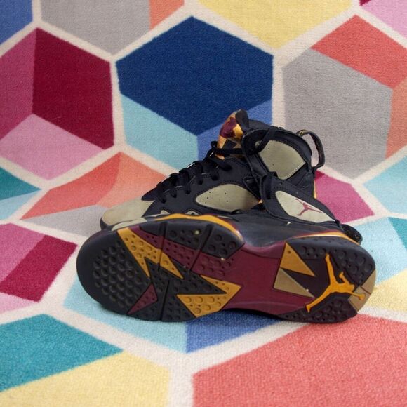 Nike Air Jordan 7 Retro Black Olive Cherrywood Red Sneakers Men's Size 9 US - Picture 5 of 8